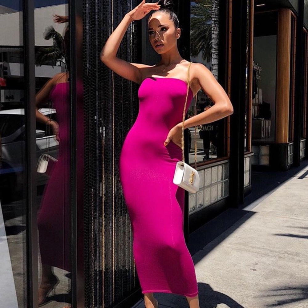 LAST ONE! Strapless midi dress - Picture 2 of 6
